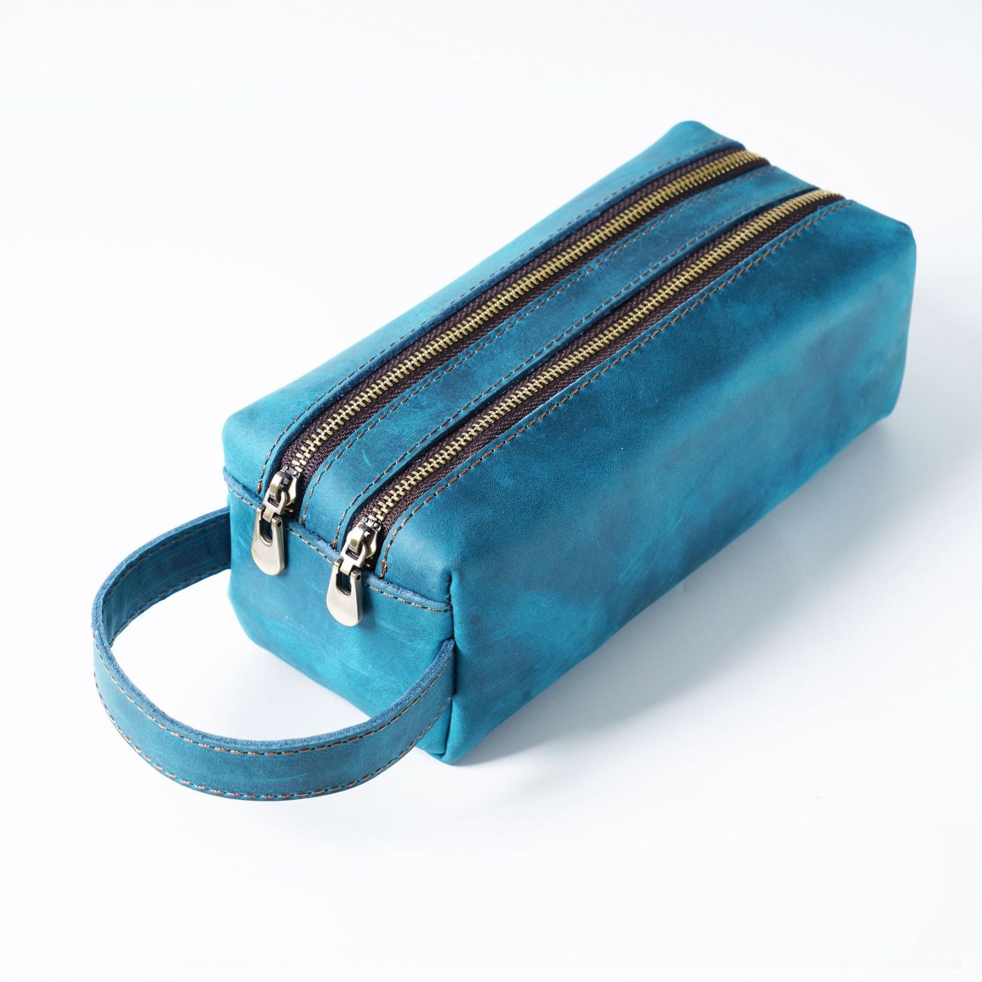 Wholesale Leather Simple Large -capacity Creative Double -layer Zipper Bag